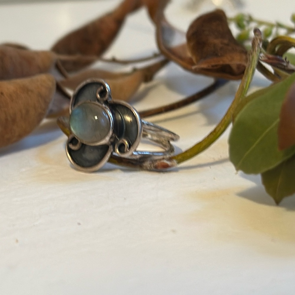 .925 Labradorite Sterling Silver Ring, US size 5.5